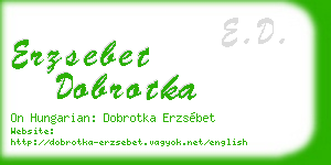erzsebet dobrotka business card