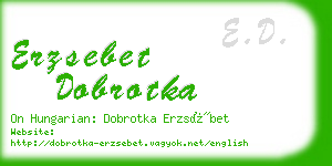 erzsebet dobrotka business card